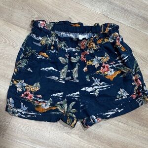 Women’s Hawaiian Floral Elastic-Waist Shorts